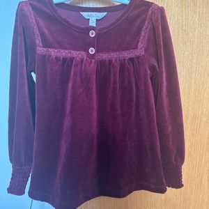 Matilda Jane Red Velvet Long Sleeve Blouse